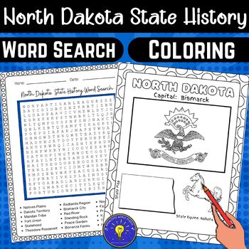 North dakota state history word search