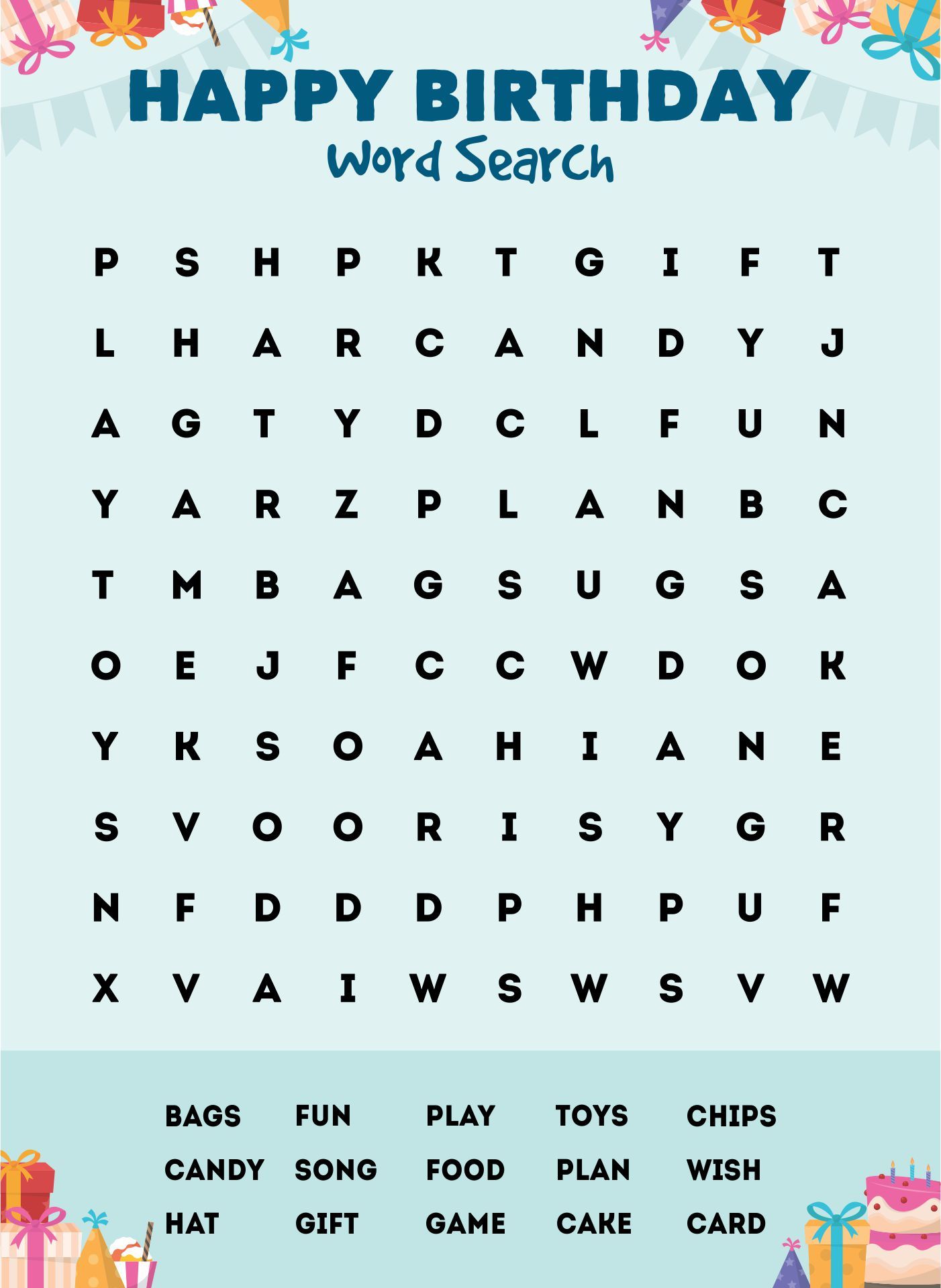 Best happy birthday word search printable pdf for free at printablee birthday words making words activities making words
