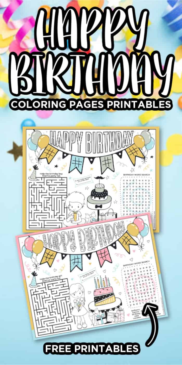 Happy birthday coloring pages printable