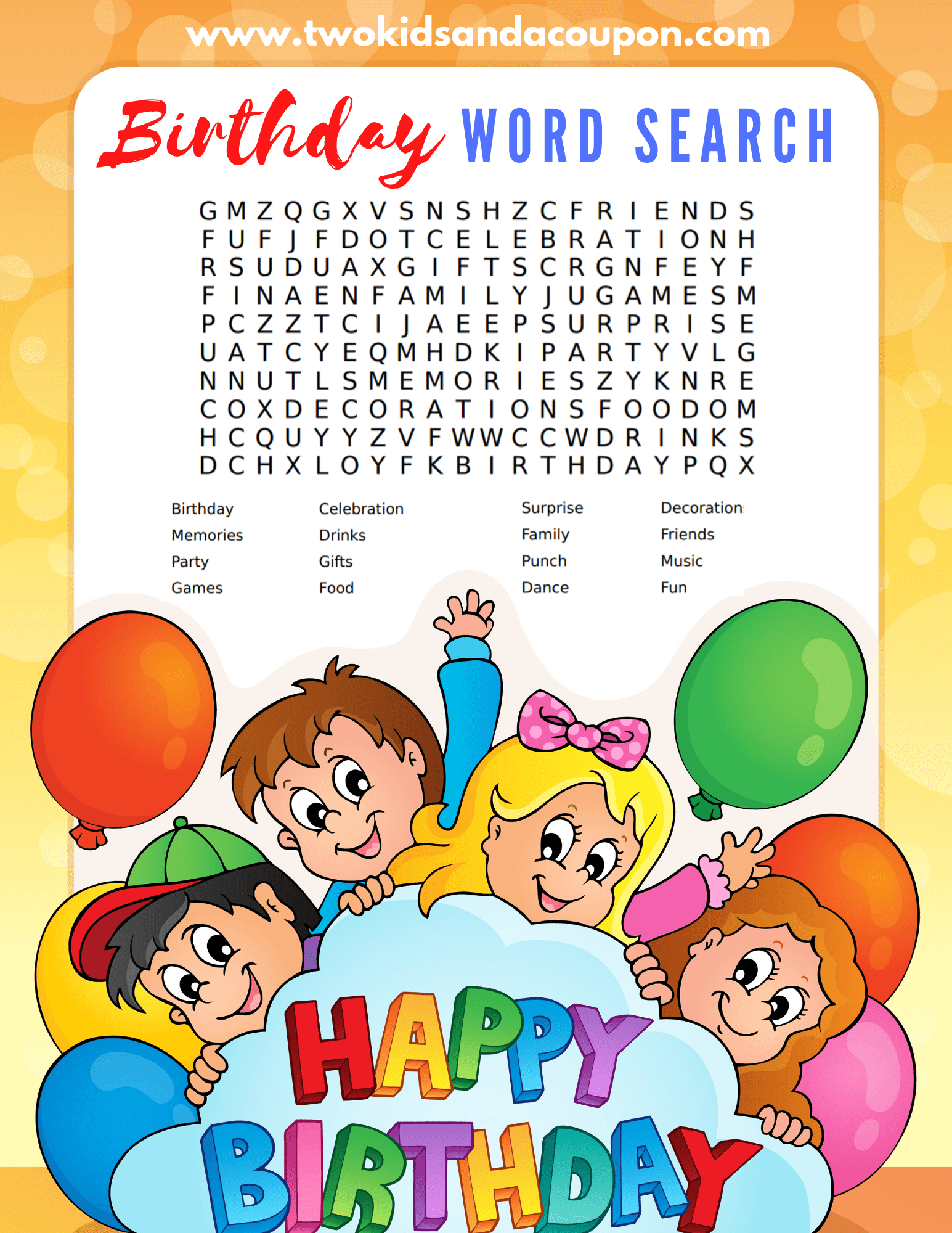 Free happy birthday coloring pages for kids
