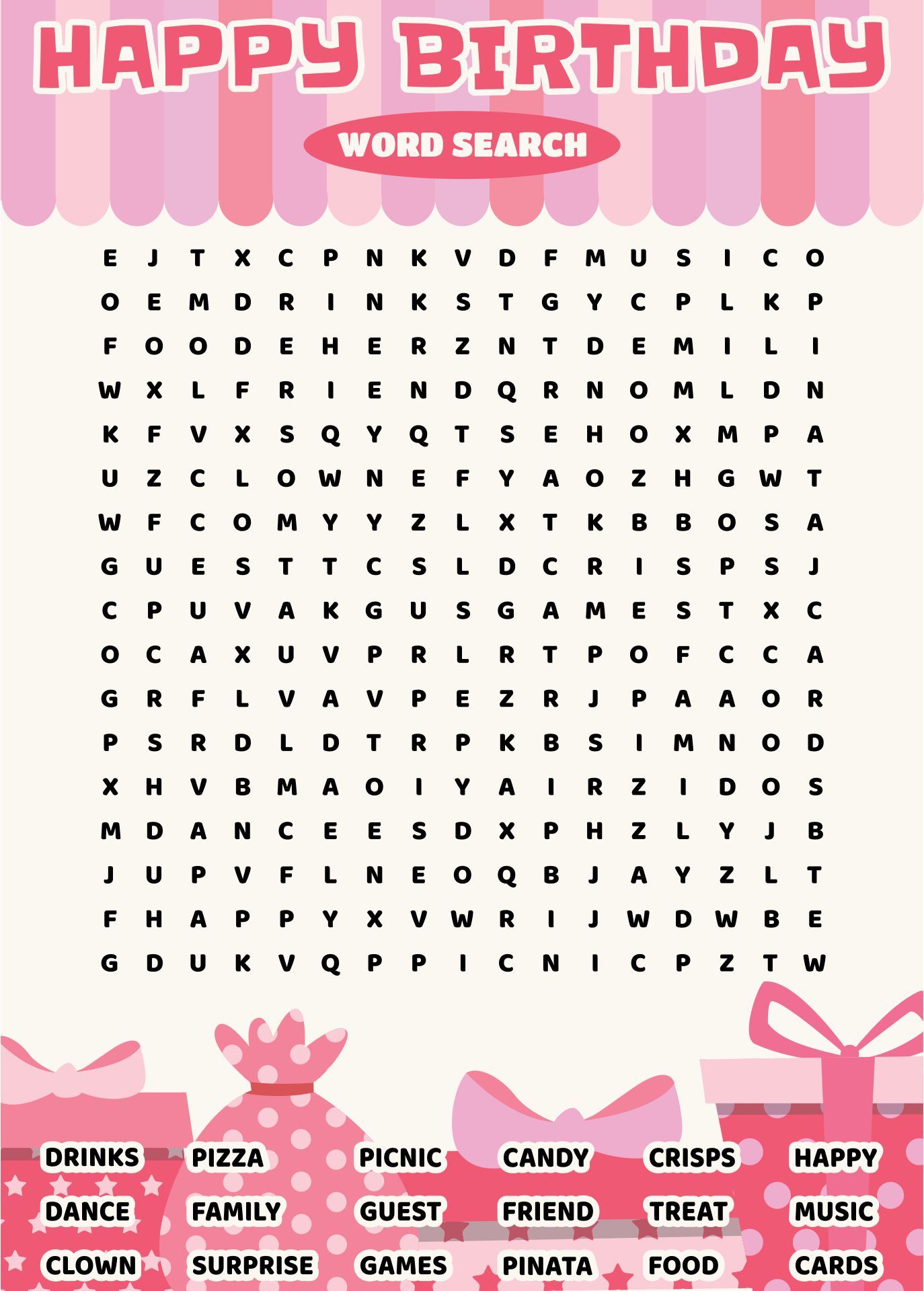 Best happy birthday word search printable pdf for free at printablee happy birthday words birthday words happy birthday fun