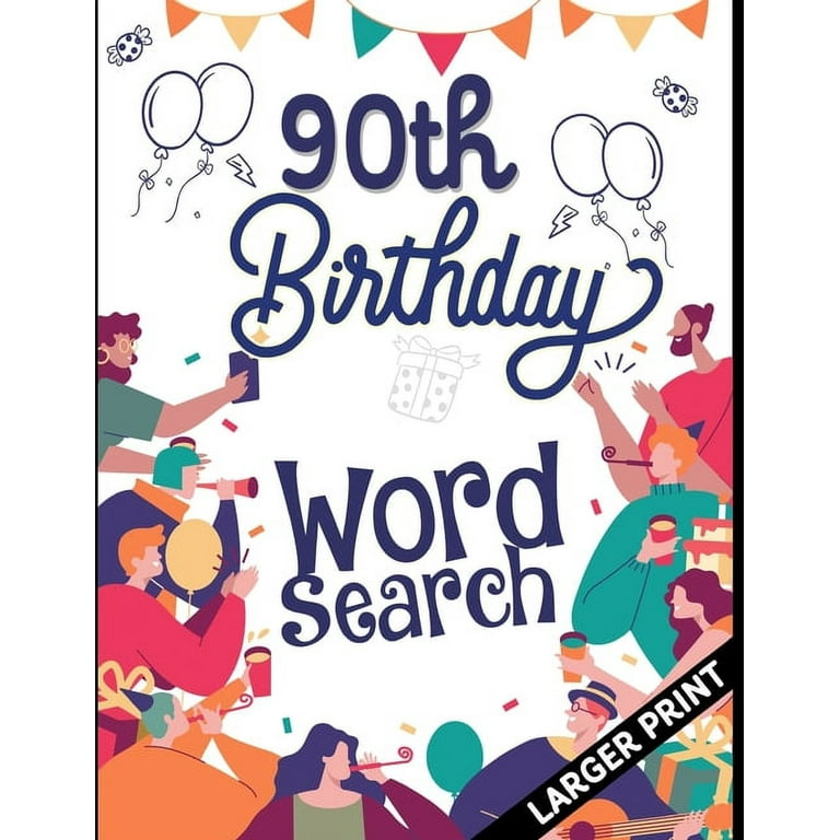 Th birthday word search th birthday larger print puzzle book gift ideas perfect alternate to year old birthday card to wish paperback