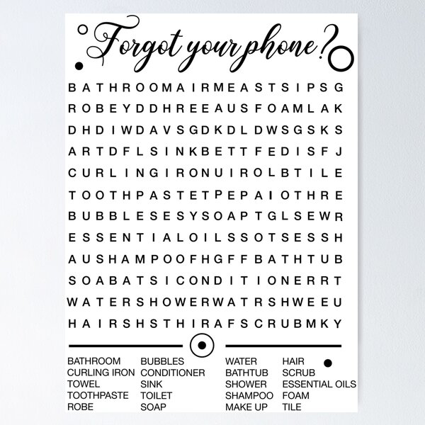 Word search posters for sale