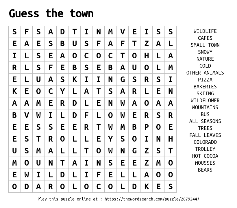 Download word search on guess the town