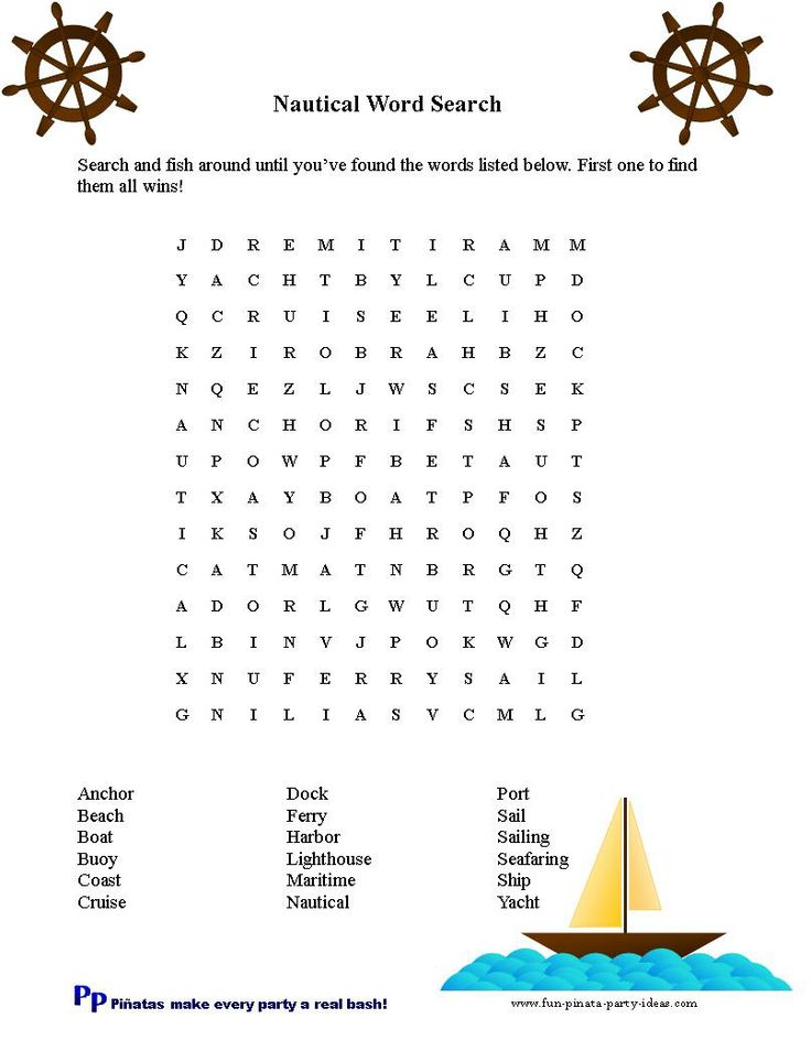 Nautical word search nautical party coloring book art nautical theme