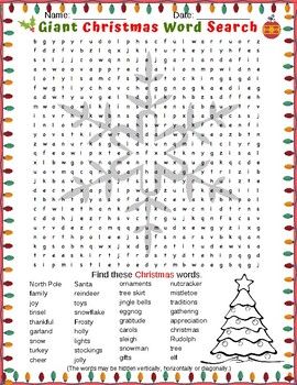 Christmas word search giant puzzle for grades christmas word search christmas words christmas crossword