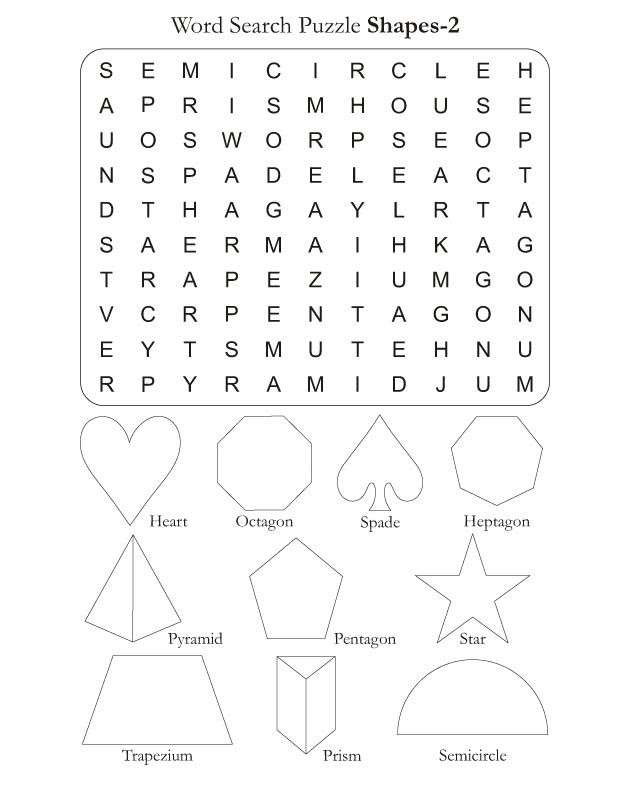 Wordsearch shape