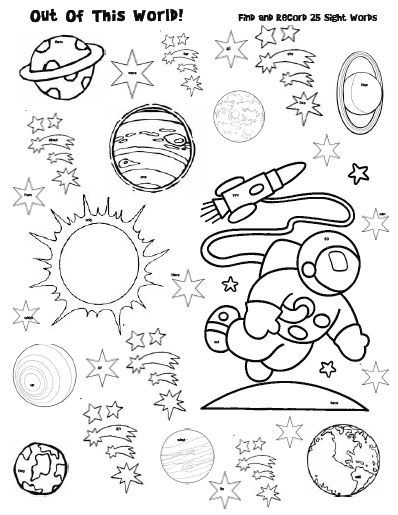 Sight word find sight words sight words kindergarten space preschool