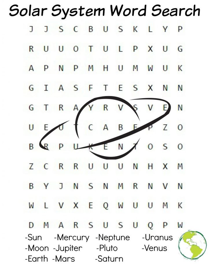 Word search for kids space words solar system printables worksheets for kids