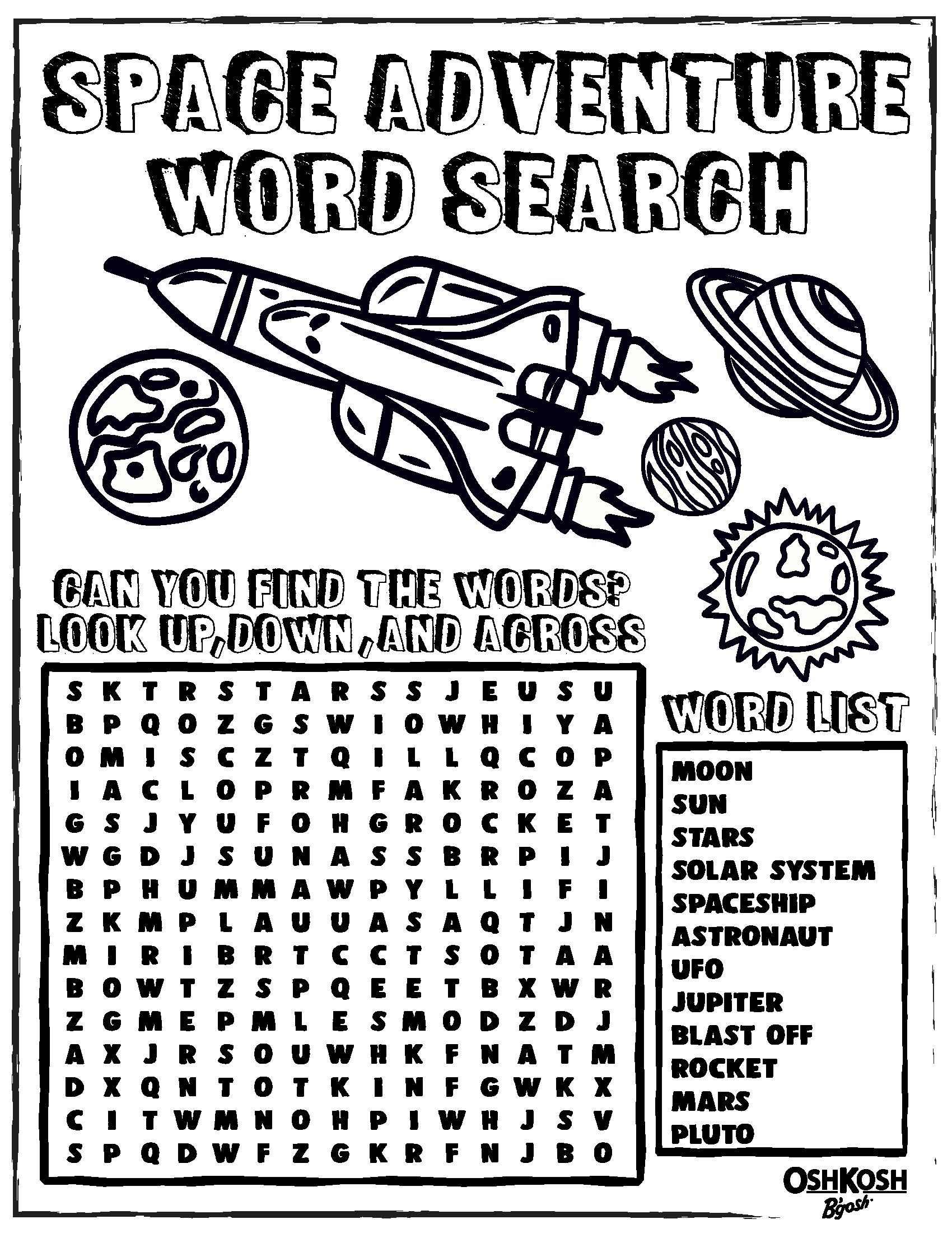 Word search printable activities for kids activities s word