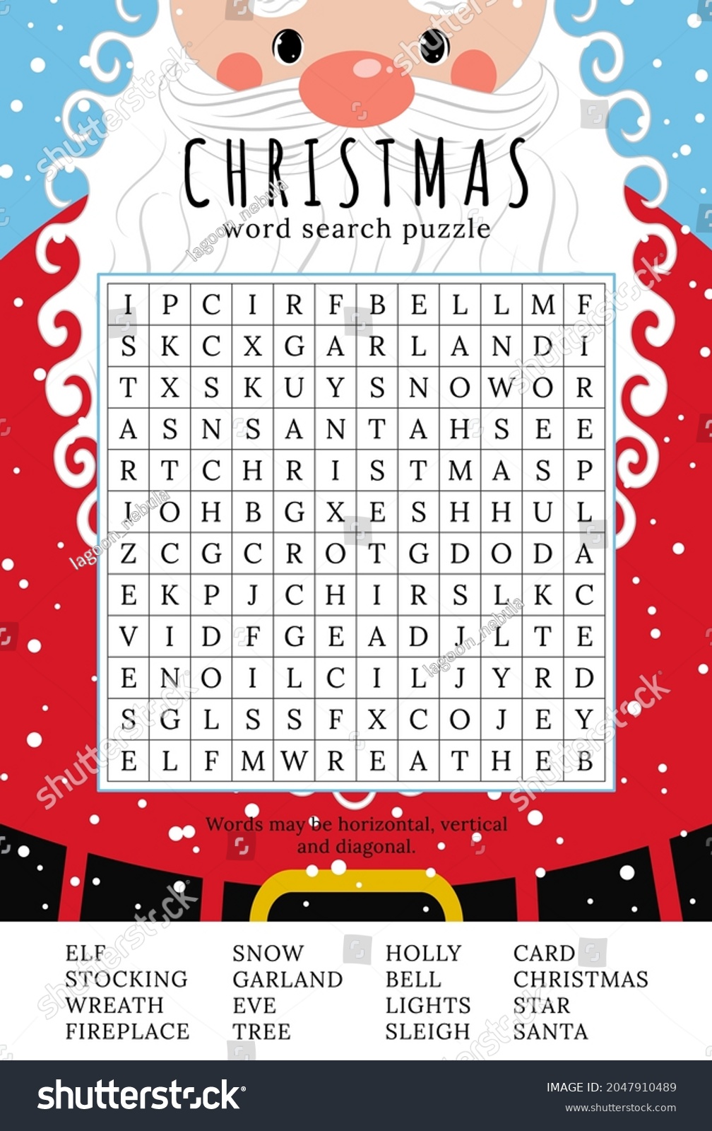 Thousand christmas word search royalty