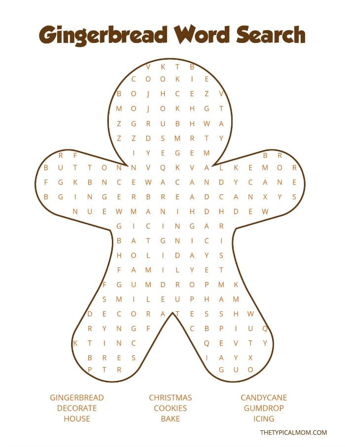 Christmas word search for kids