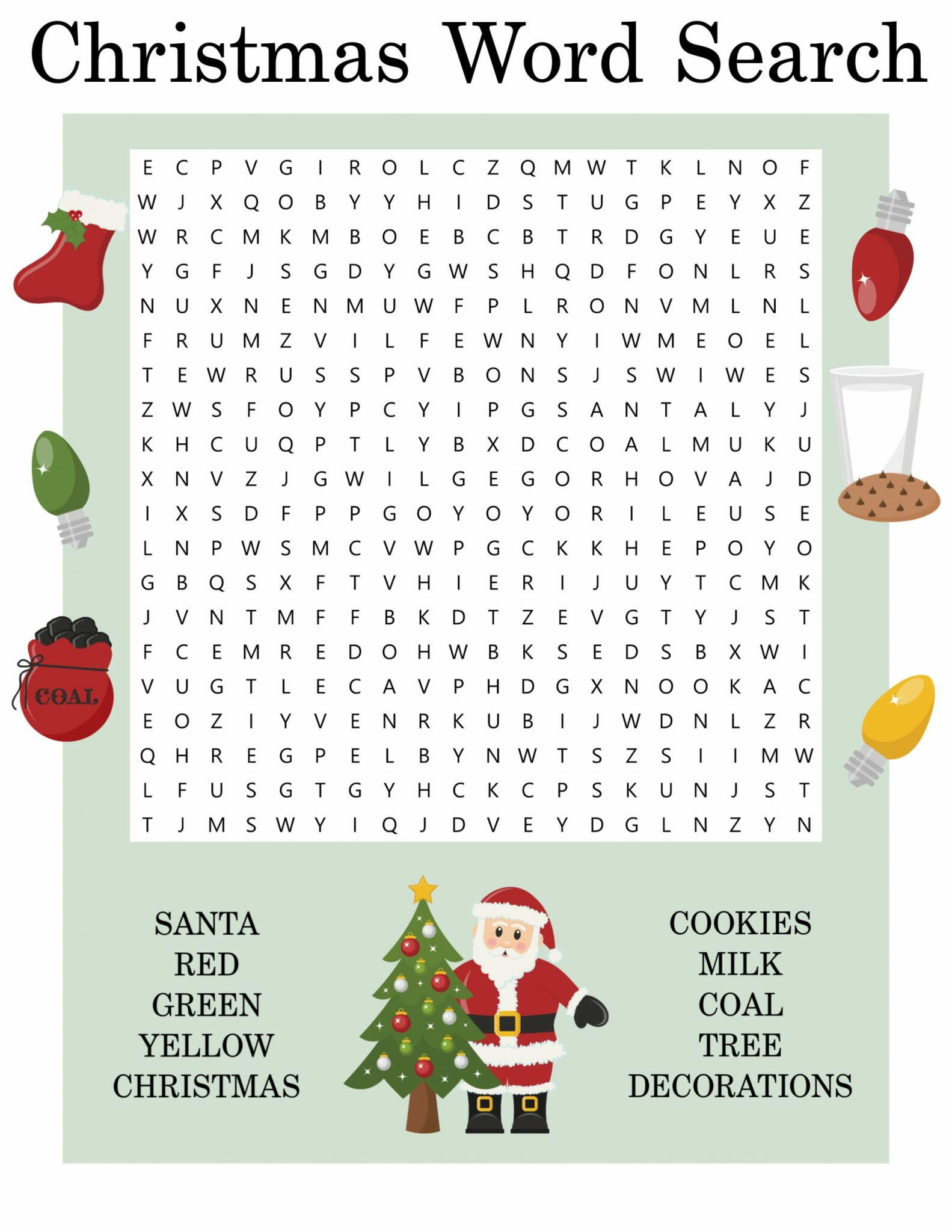 Free printable christmas word search