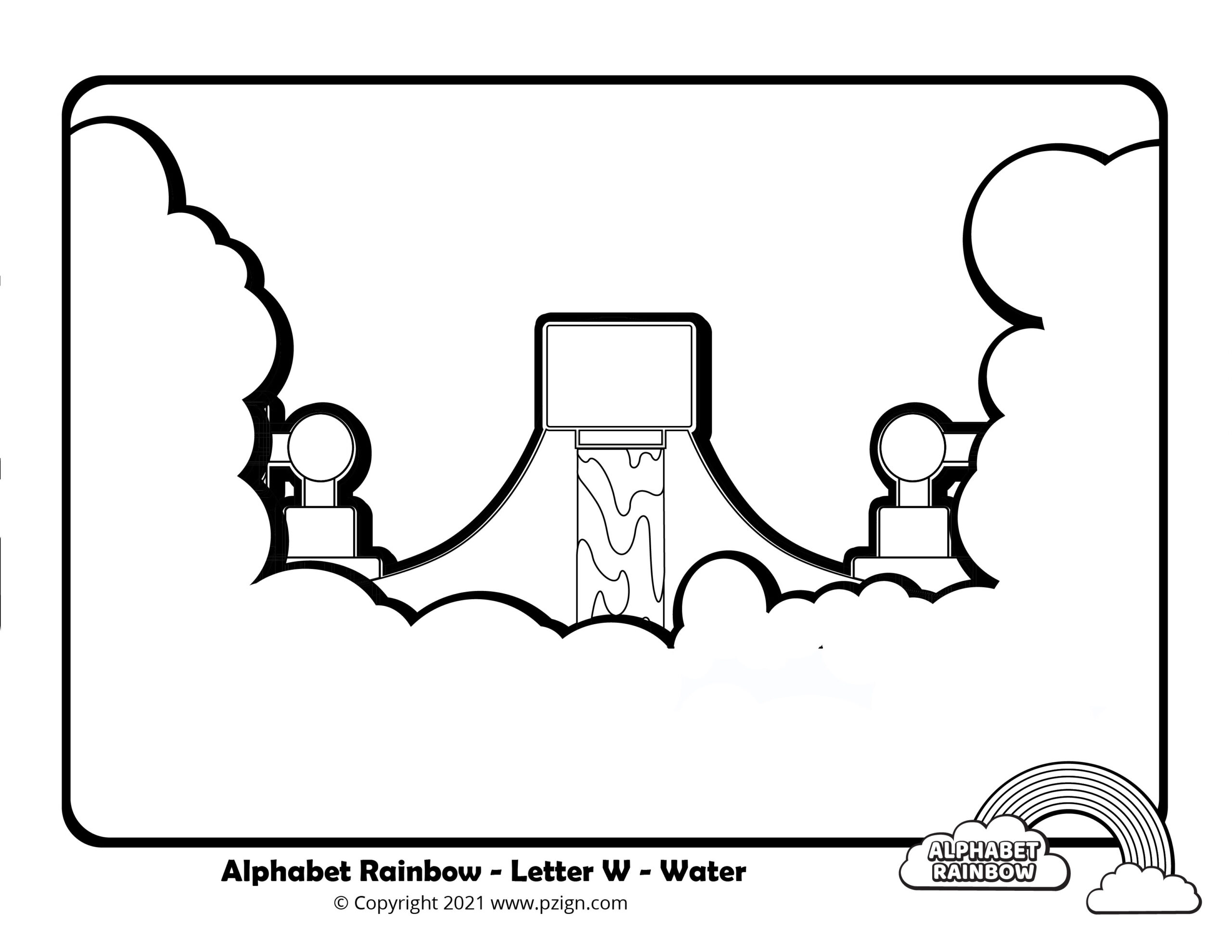 Alphabet rainbow â letter w coloring pages