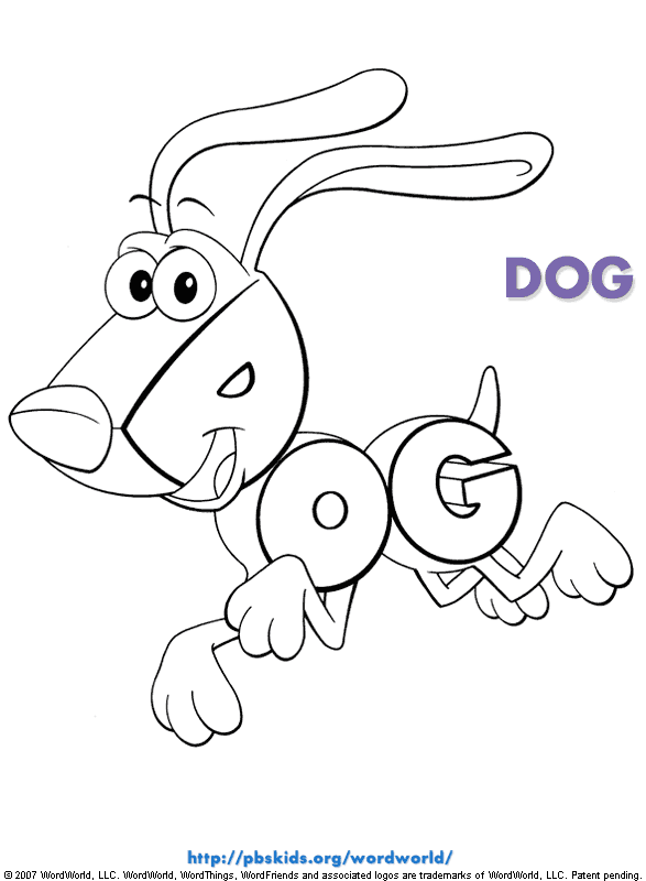 Wordworld printable coloring pages dog pbskids disney coloring sheets disney coloring pages coloring pages