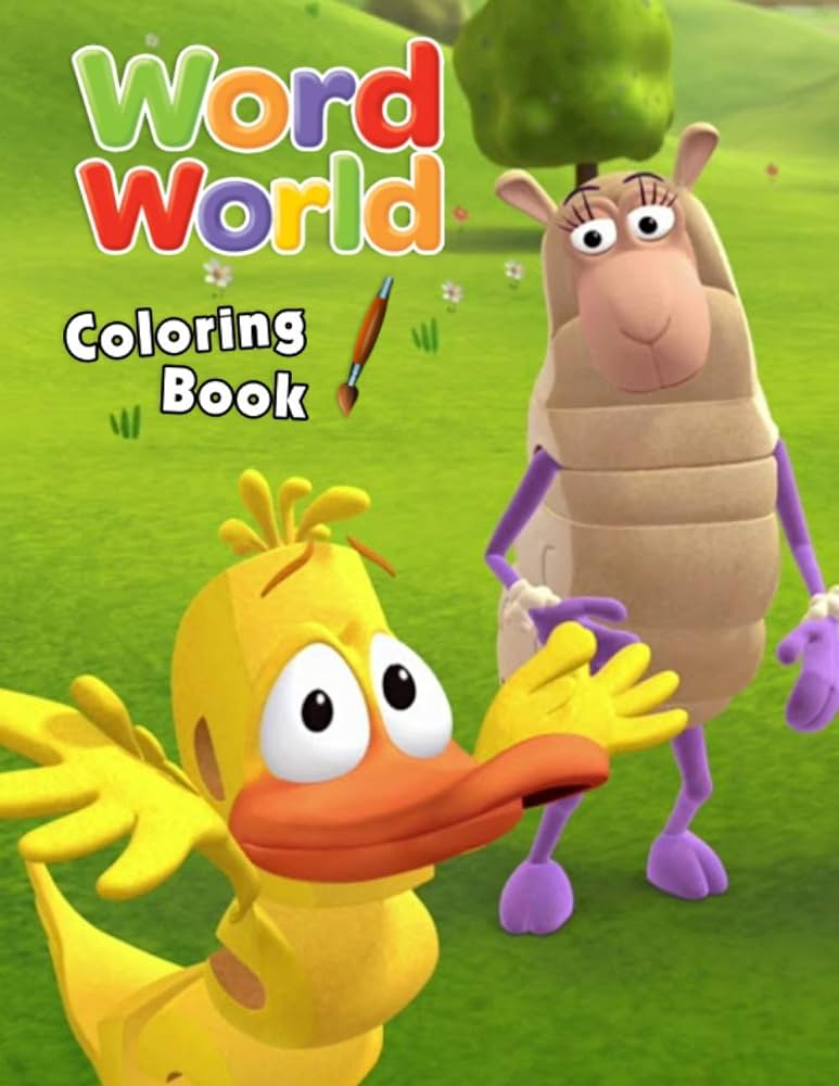 Word world coloring book super gift for kids and fans