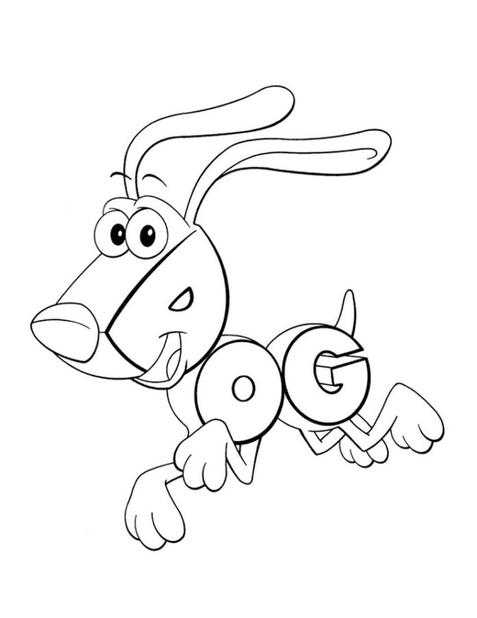 Coloring book dog world of words for kids printable and online