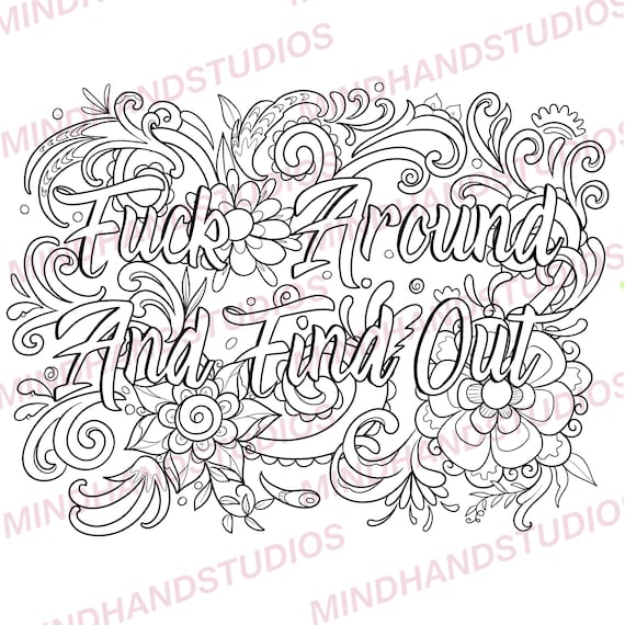 Coloring pages swear word coloring coloring page set print and color f word coloring sheets fuck around and find out