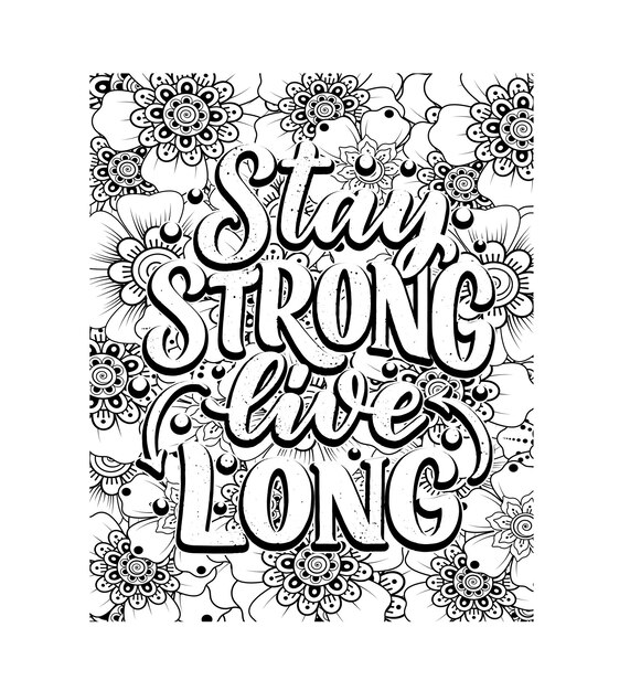 Premium vector motivational quotes coloring pages design inspirational words coloring book pages design