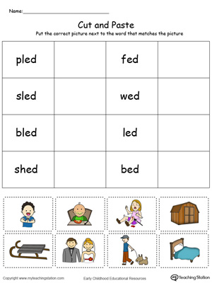 Free ed word family building words in color