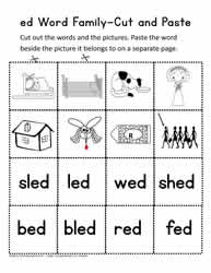Ed word family printables worksheets