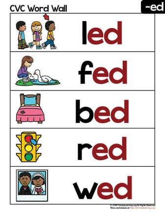 Ed word family word wall