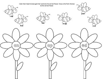 Spring flowers word family coloring pages by teaching diligently