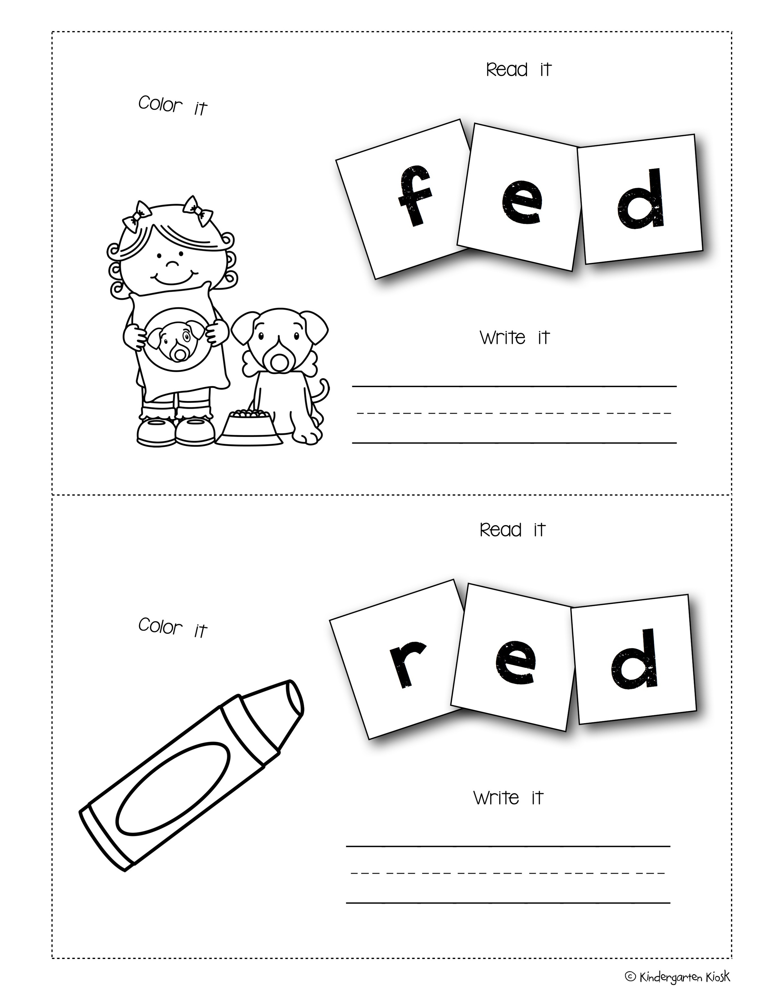Word family interactive little books set â kindergarten kiosk