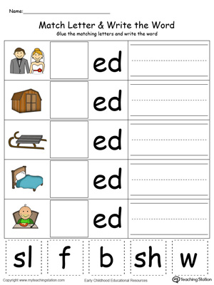 Free ed word family building words in color