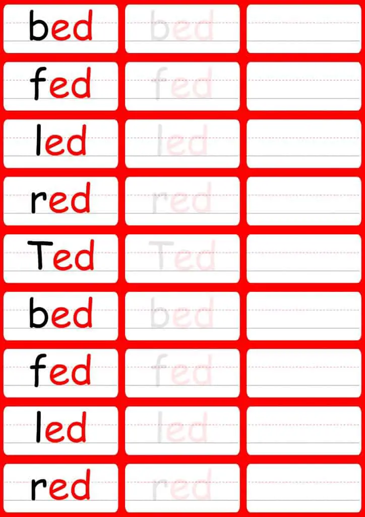 Word family worksheets