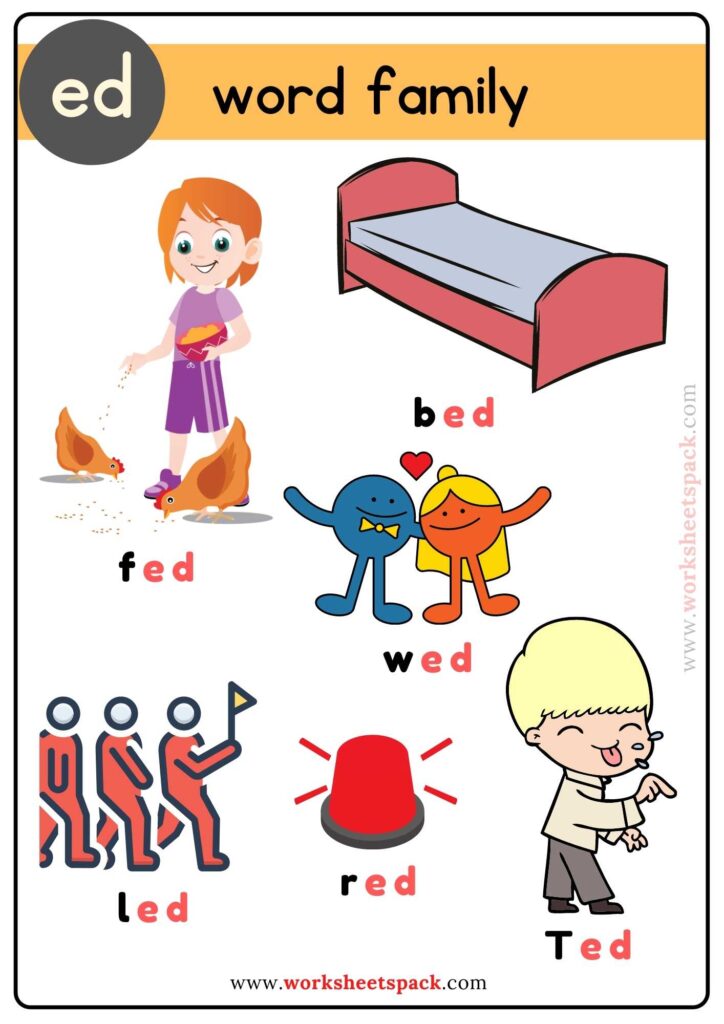 Free ed word family with pictures