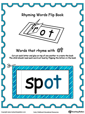 Free printable rhyming words flip book ot in color