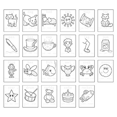 First words sticker coloring book