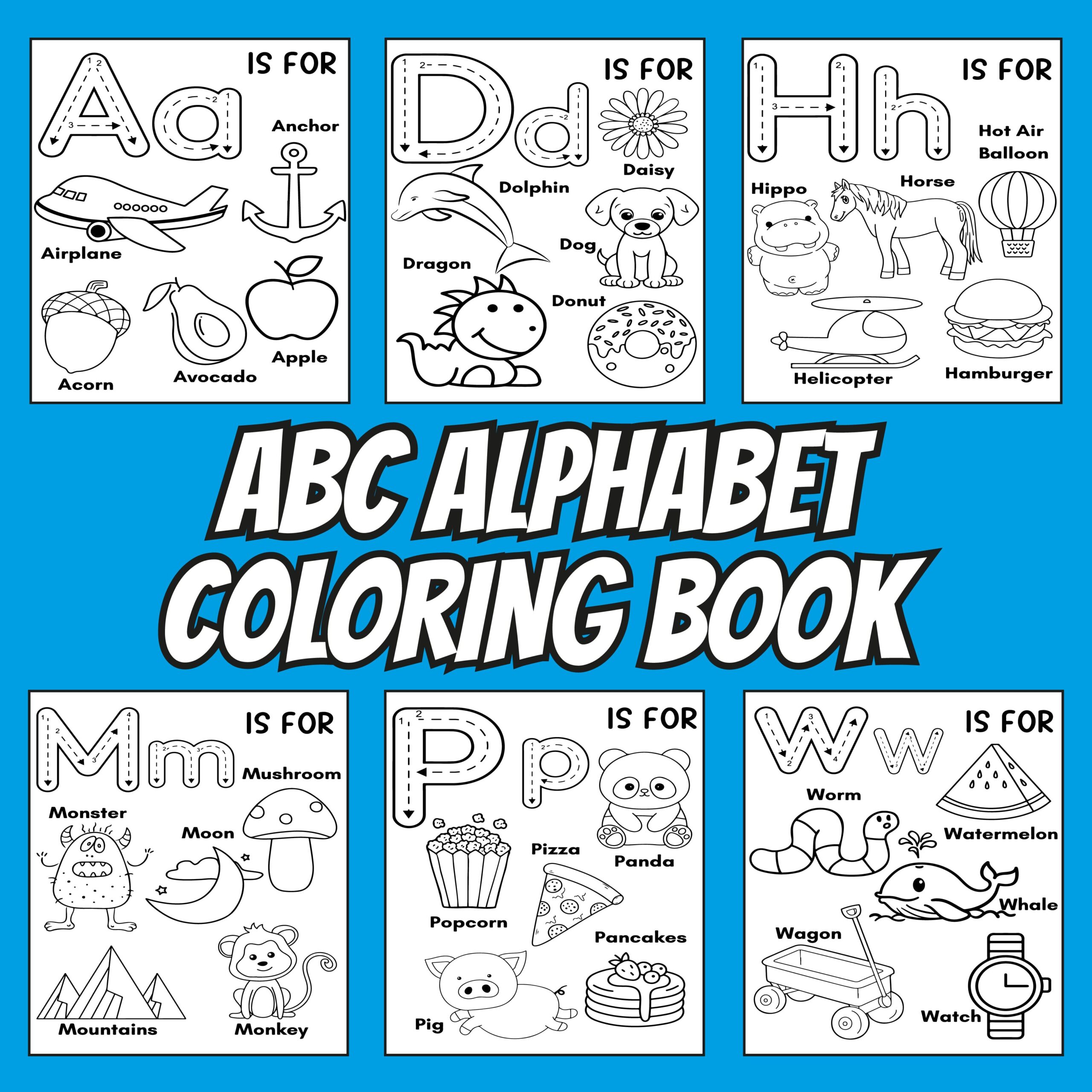 Abc alphabet coloring book for kids girls boys alphabet coloring pages made by teachers