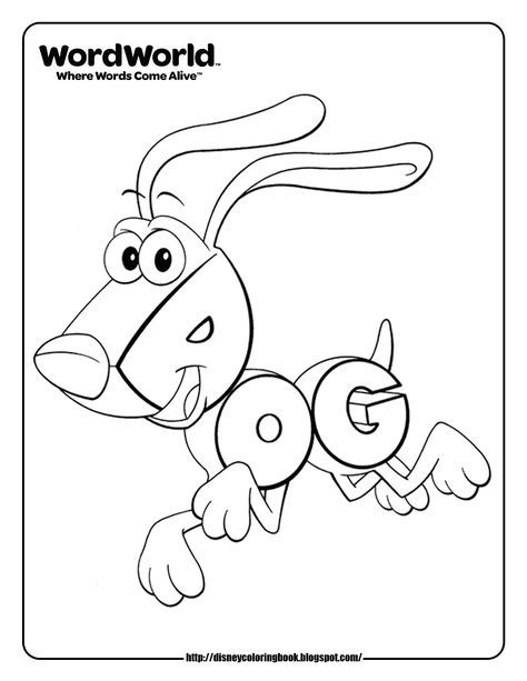 Word world dog coloring pages kindergarten coloring pages coloring pages monster coloring pages