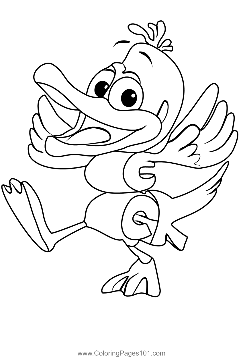 Duck from wordworld coloring page for kids