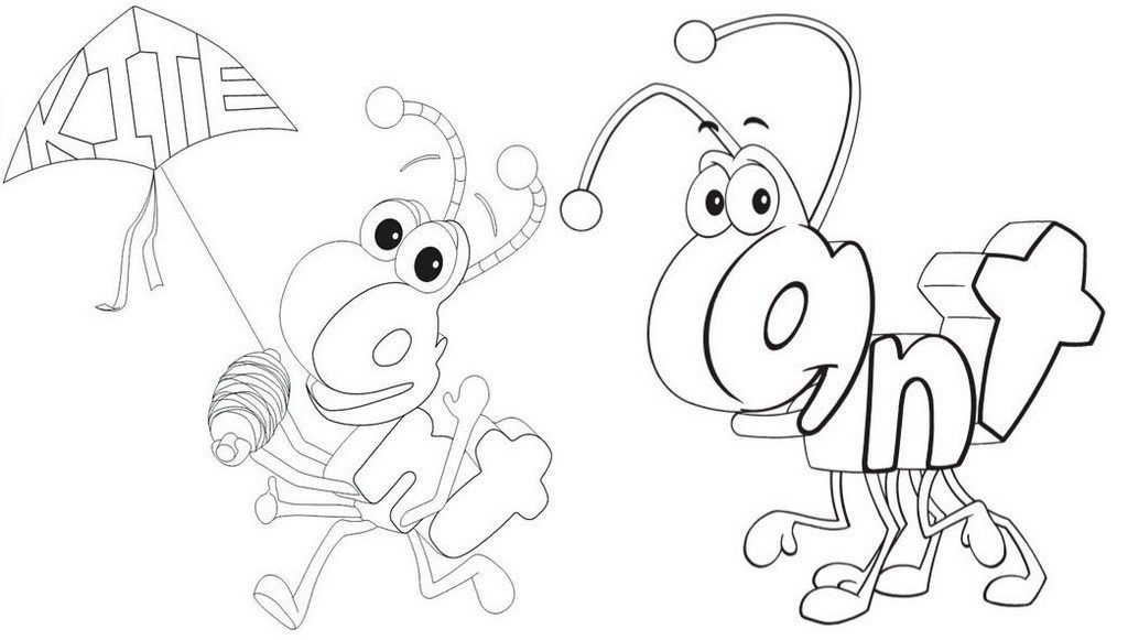 Cute ant wordworld coloring sheet coloring pages for kids coloring sheets coloring pages