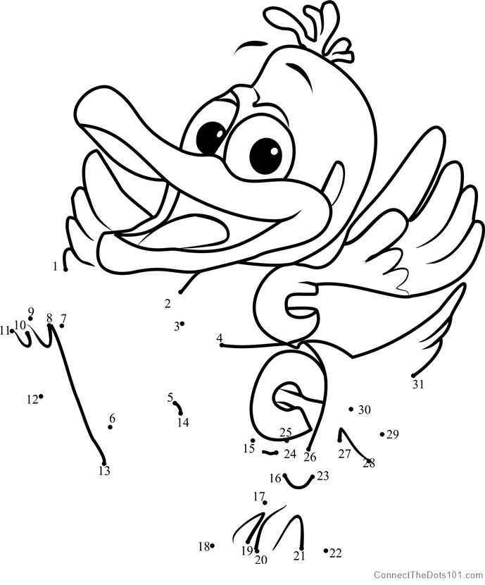 Duck from wordworld dot to dot printable worksheet