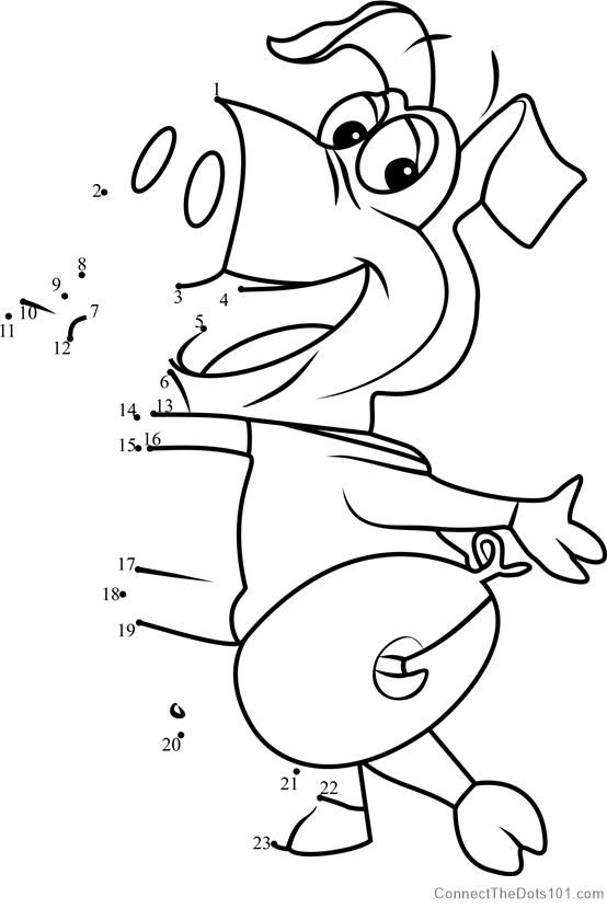 Pig from wordworld dot to dot printable worksheet