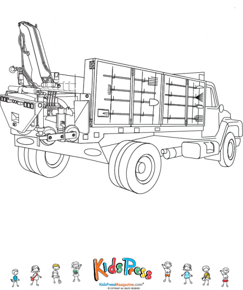 Road work truck coloring page
