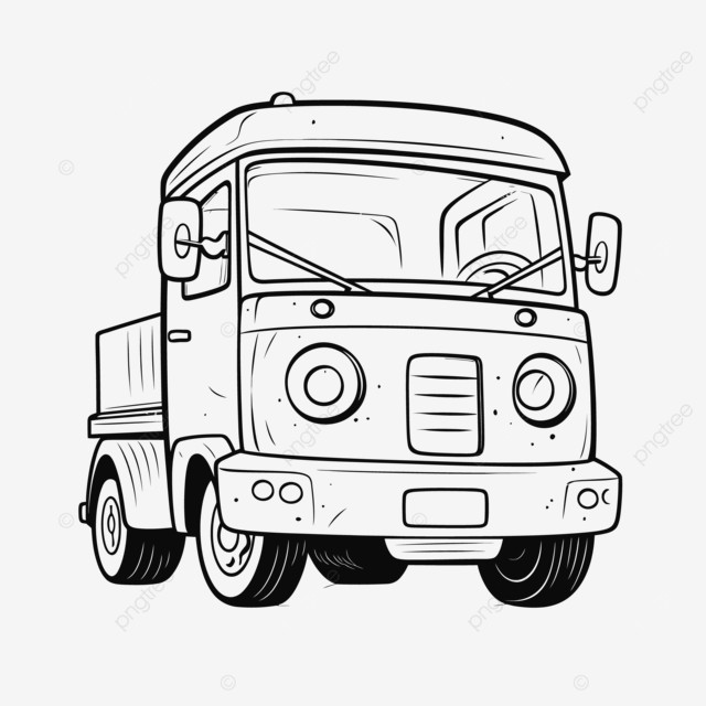 Small truck coloring page outline sketch drawing vector wing drawing truck drawing ring drawing png and vector with transparent background for free download