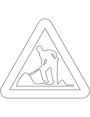 Roadworks ahead sign in sweden coloring page free printable coloring pages