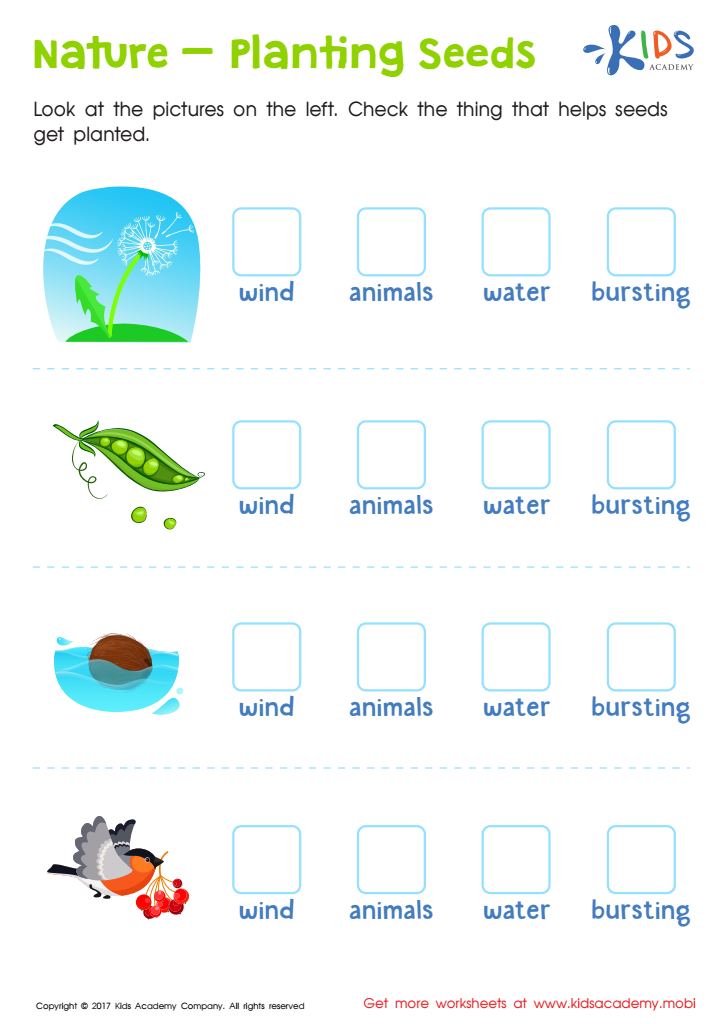 Nature planting seeds worksheet free printable pdf for kids
