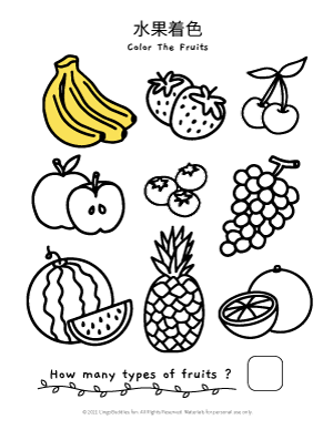 Fruits coloring page