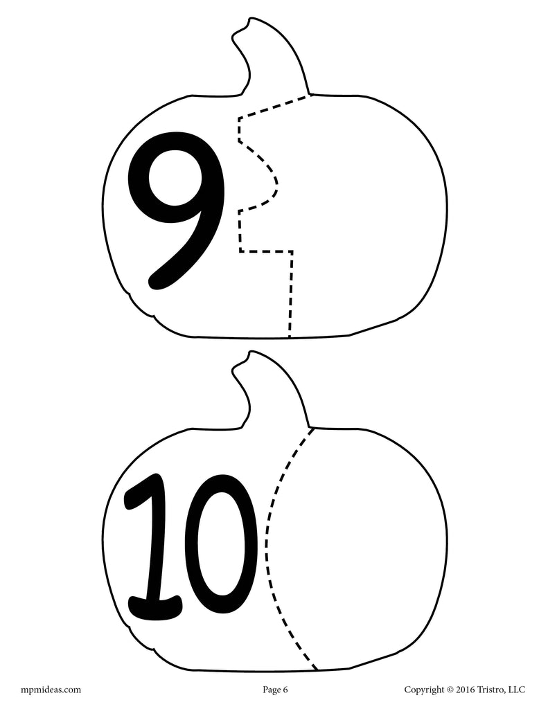 Pumpkin seed number puzzles printable worksheets â