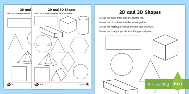 D and d shapes coloring sheets teacher