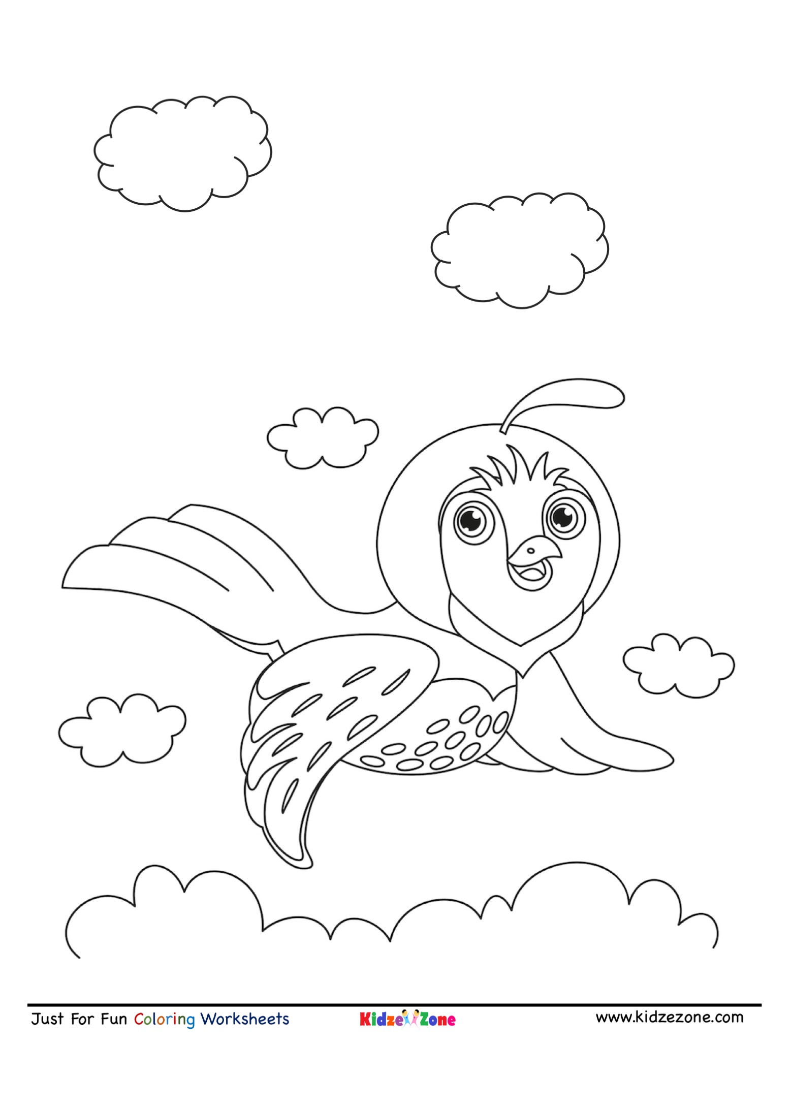 Flying bird coloring page