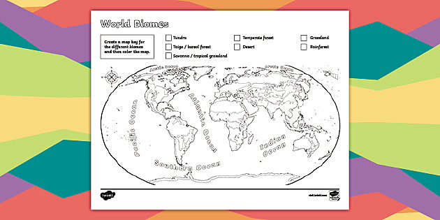 World biomes map key and loring activity for rd