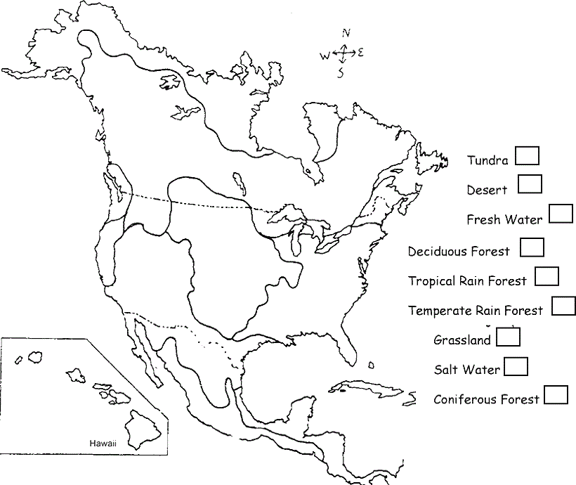 N amer biome map coloring biomes teaching geography homeschool science