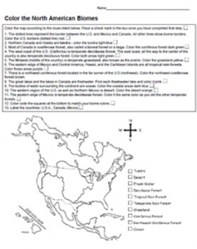 Biome map key by biologycorner tpt